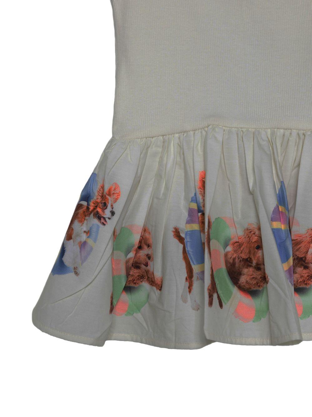 Abito Cimi per neonata Molo bianco con stampa animalier 4S26E116 5666 MOLO 