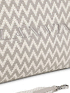 Borsa tote per bambina Lanvin Enfant grigia con motivo a zig-zag N30330 N52 LANVIN KIDS 
