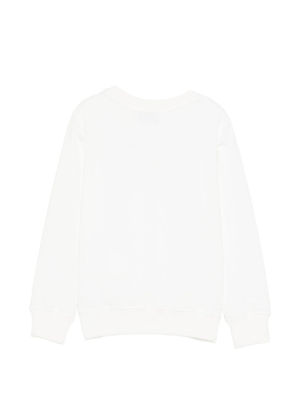 Felpa per bambini Moschino Kids bianco con ricamo Teddy Bear HUF09XLCA19 10063 MOSCHINO KIDS 