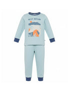 Pigiama per bambino Petit Bateau azzurro con stampa grafica all-over A0FCO 01 PETIT BATEAU KIDS 