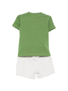 Completo t-shirt e shorts per neonati John Richmond Junior verde e grigio con dettaglio logo RIP26022CJ GREEN WB/B JOHN RICHMOND KIDS 