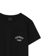 T-shirt per bambino Givenchy Kids nero con logo sul petto H31122 09B GIVENCHY KIDS 
