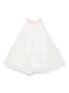 Abito per neonata La Stupenderia Giulietta bianco con inserto in tulle CBAB66 U26 LA STUPENDERIA 