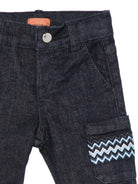 Pantaloni per neonato Missoni Kids in denim con tasca applicata sulla gamba MZ6320 Z3664 620 MISSONI KIDS 