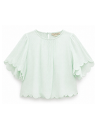 Blusa per bambina Stella McCartney Kids verde con orlo smerlato TY5A91 Z3556 772 STELLA McCARTNEY KIDS 
