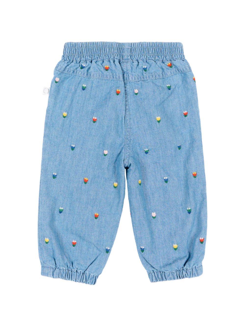 Jeans per neonata Stella McCartney Kids denim con ricamo floreale all-over TZ6020 Z3892 606EM STELLA McCARTNEY KIDS 