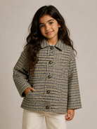 Giacca per bambina Douuod Kids verde con motivo a quadri all-over DZ2P87 E0251 114GL DOUUOD KIDS 