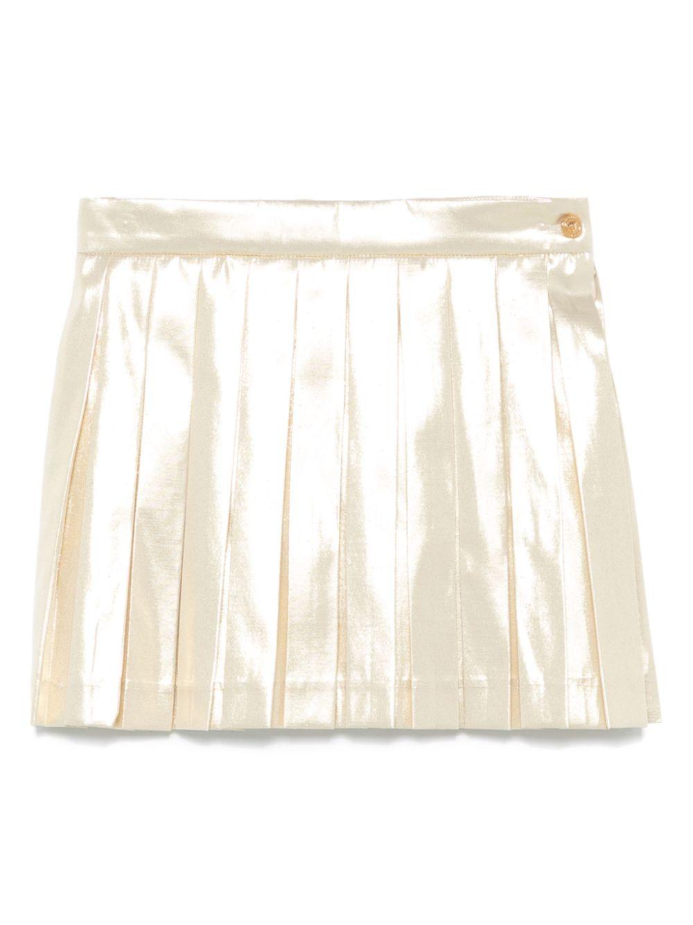 Minigonna per bambina Versace Kids color oro con plissé 10181291A10905 1X190 VERSACE KIDS 