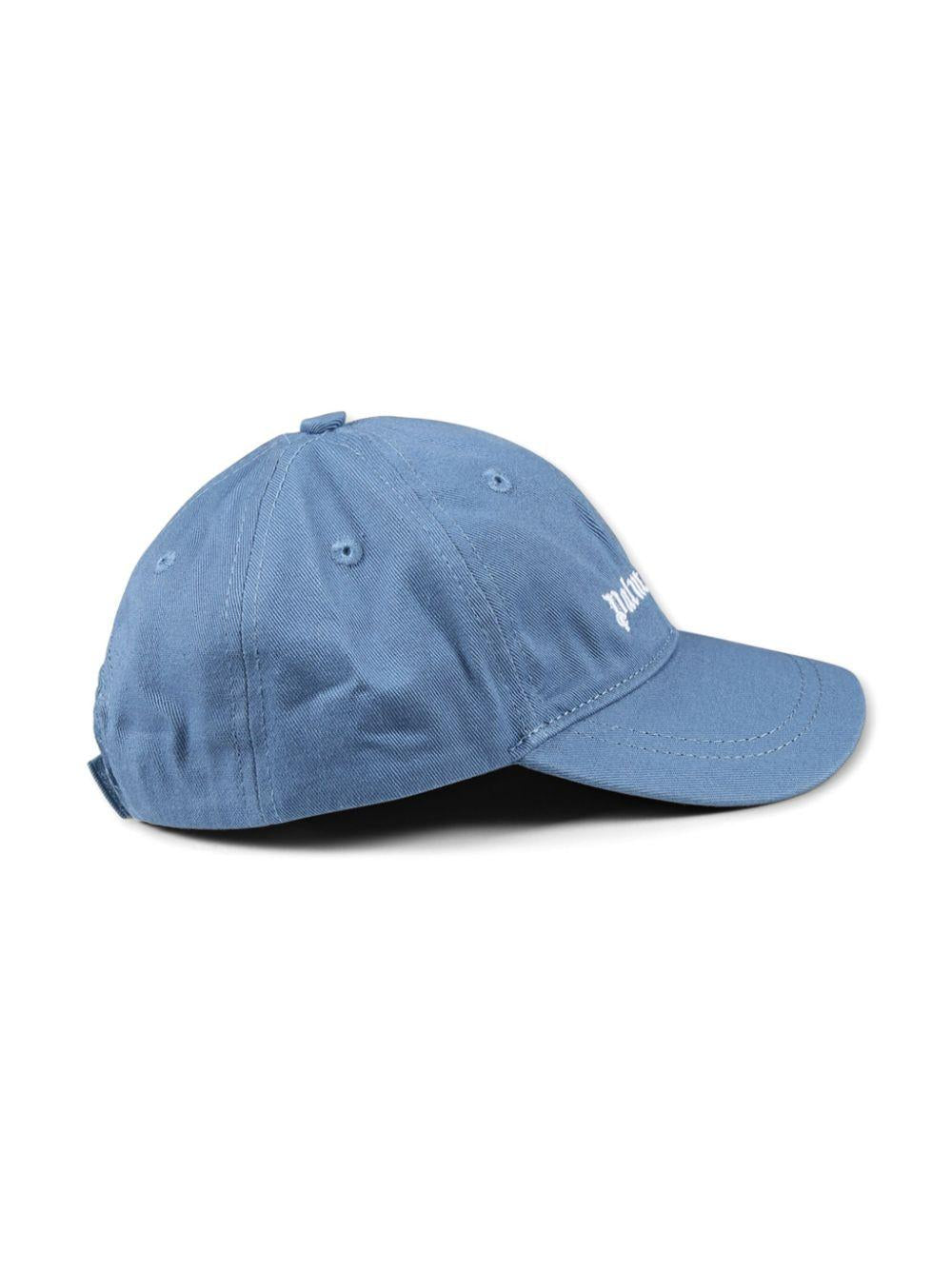 Cappello da baseball con ricamo per bambino Palm Angels Kids azzurro con tesa curva PBLB002C99FAB001 4203 PALM ANGELS KIDS 