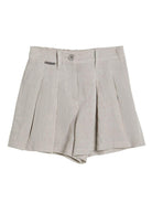 Shorts in tela per bambina Brunello Cucinelli Kids grigio con glitter BH547S285 C169 BRUNELLO CUCINELLI KIDS 