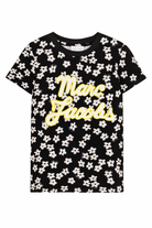T-shirt per bambina The Marc Jacobs Kids nero con stampa a fiori all-over W60738 09B THE MARC JACOBS KIDS 