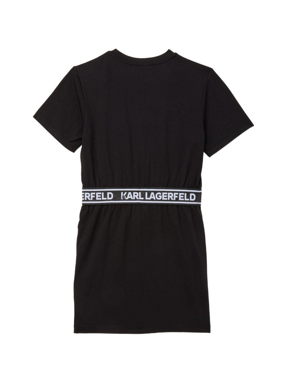 Abito per bambina Karl Lagerfeld Kids nero con banda logo Z31152 09B KARL LAGERFELD KIDS 