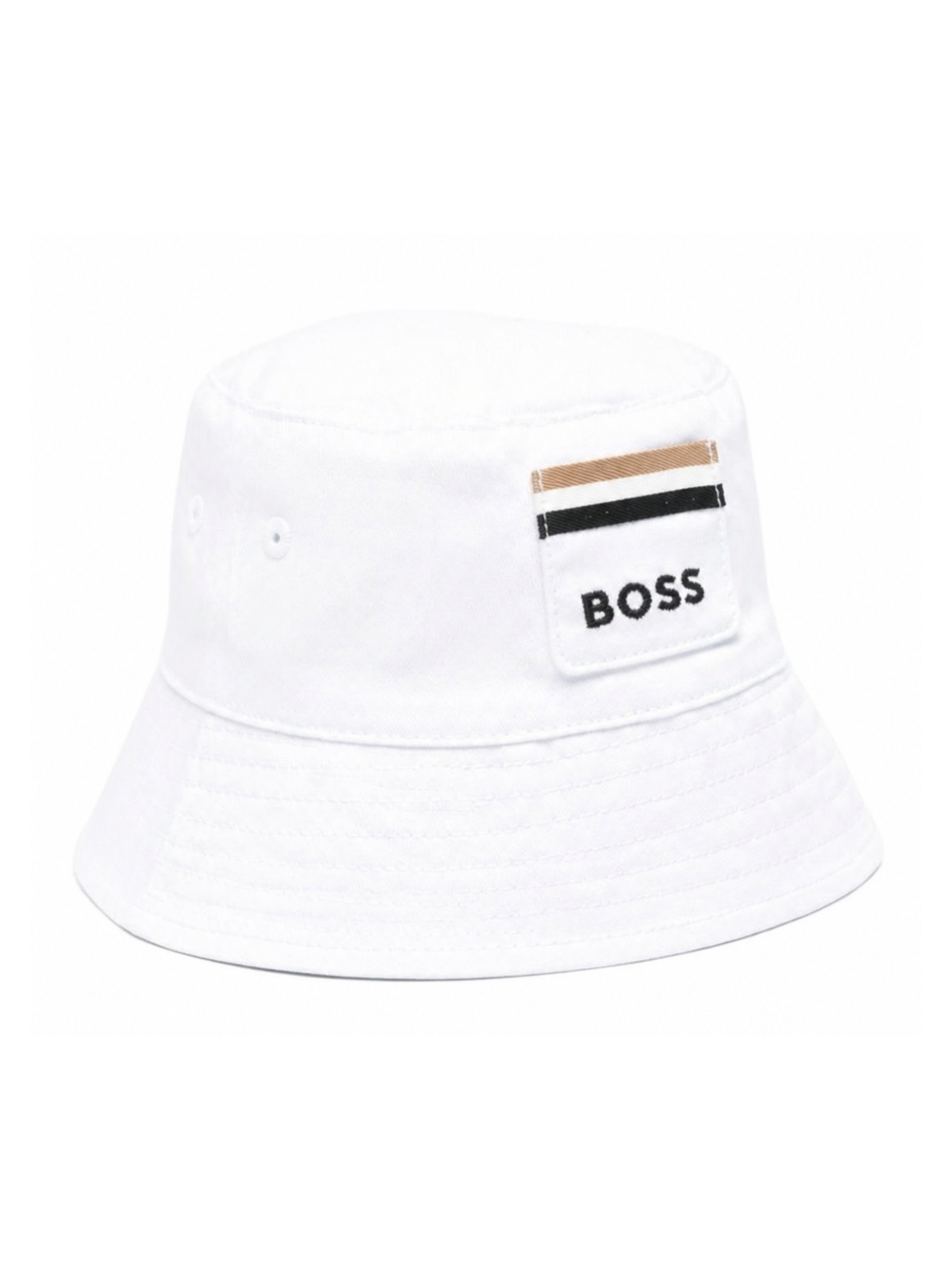 Cappello da pescatore per bambino Boss Kidswear bianco con toppa logo J53103 10P BOSS KIDS 