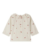 Blusa per neonata Bonpoint bianco con ricamo con ciliegie W05XBLW00006 151E BONPOINT 