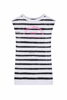 Abito per bambina Karl Lagerfeld Kids bianco e nero a righe con paillettes Z31149 N50 KARL LAGERFELD KIDS 