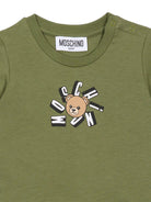 T-shirt per neonati Moschino Kids verde con motivo Teddy Bear MXM047LAA02 30037 MOSCHINO KIDS 