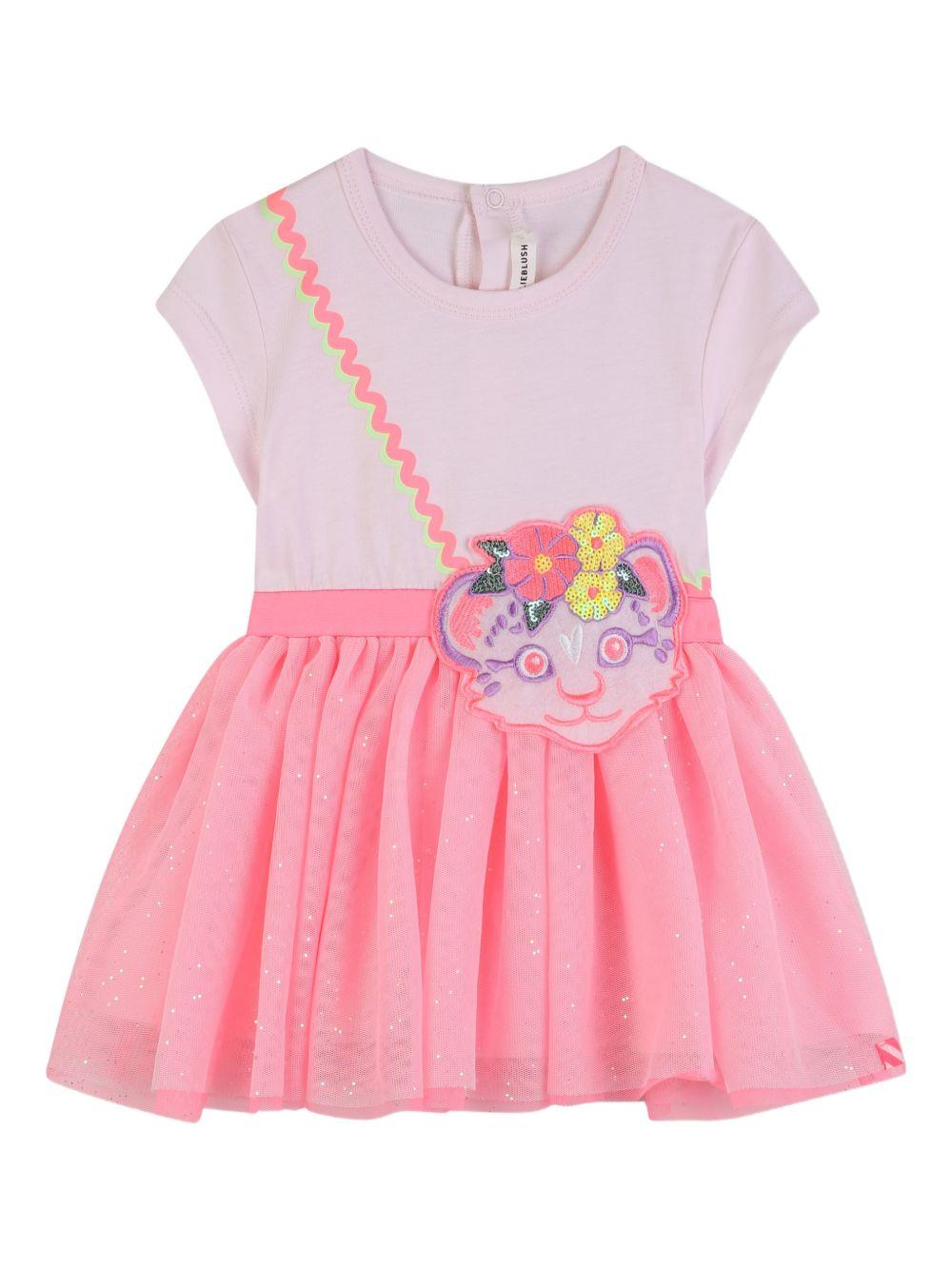 Abito per neonata Billieblush rosa con ricamo borsa a forma di leoncino U21791 44L BILLIEBLUSH KIDS 