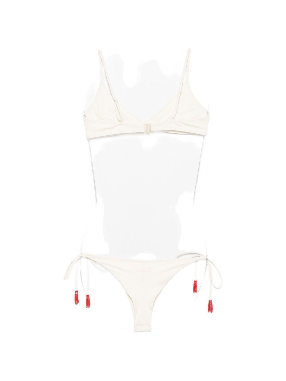 Bikini per donna MC2 Saint Barth bianco con motivi marini ricamati MRL0001 01068L MC2 ST. BARTH 