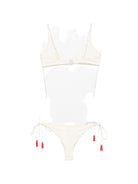 Bikini per donna MC2 Saint Barth bianco con motivi marini ricamati MRL0001 01068L MC2 ST. BARTH 