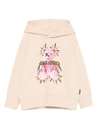 Felpa per bambina Palm Angels Kids beige con stampa Teddy e cappuccio PGBB015F25FLE003 613B PALM ANGELS KIDS 