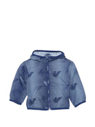 Giubbino per neonato Emporio Armani Kids blu con logo aquila all-over EB001156 AF20710 FB407 EMPORIO ARMANI KIDS 