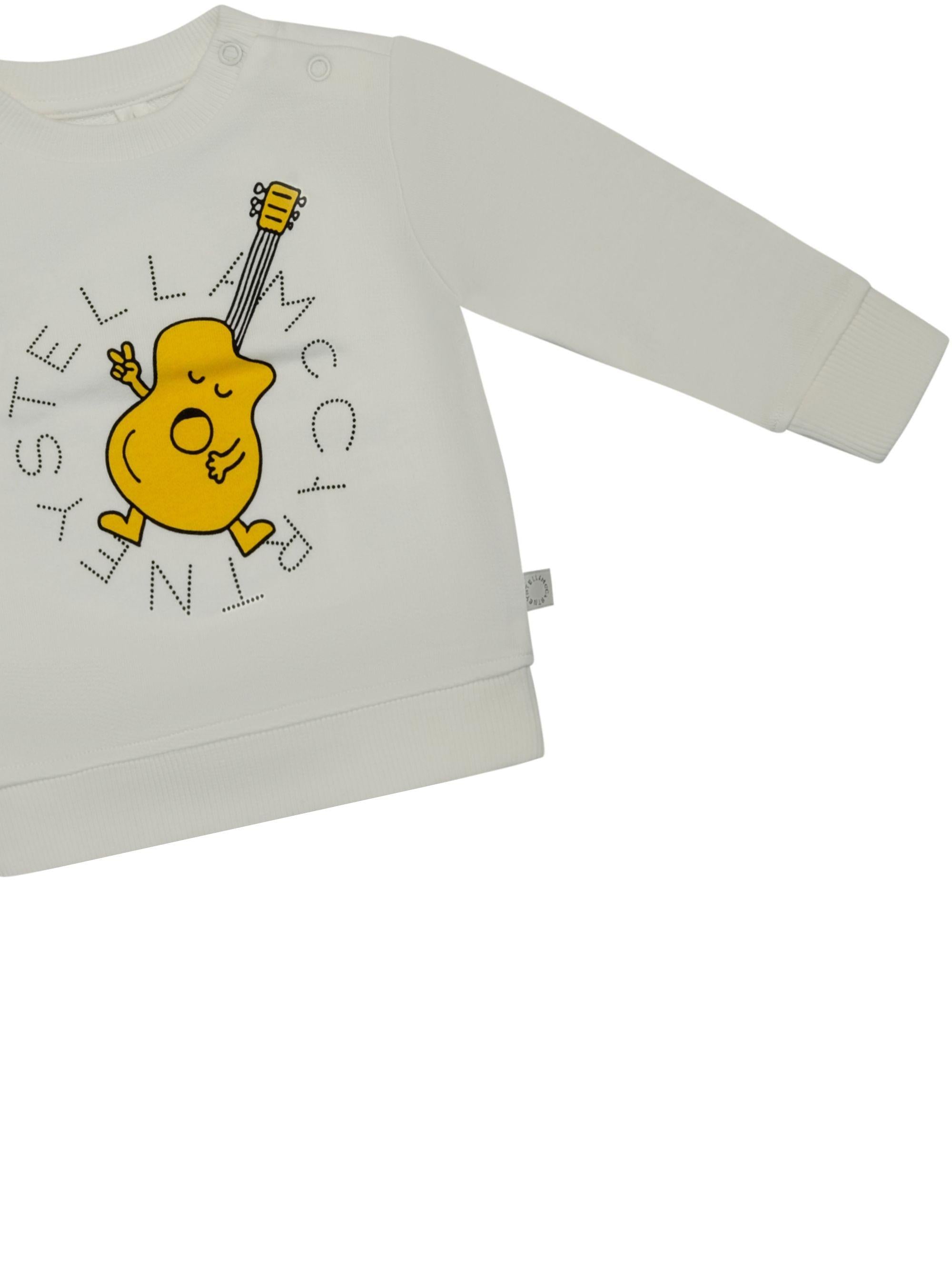 Felpa per neonato Stella McCartney Kids bianco con stampa grafica sul davanti TY4500 Z0499 101 STELLA McCARTNEY KIDS 