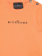 T-shirt per neonati John Richmond Junior arancione con dettaglio logo RIP26110TS ORANGE PEEL JOHN RICHMOND KIDS 