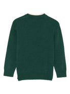 Maglione per bambino Paolo Pecora Kids verde con collo a contrasto PP4083 FORESTA PAOLO PECORA KIDS 