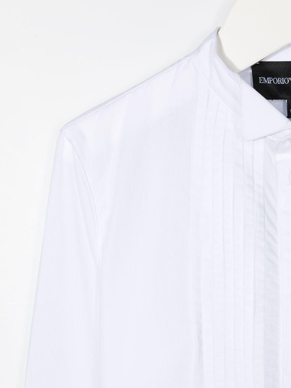 Camicia per bambino Emporio Armani Kids bianca con pettorina plissettata 6H4CJ8 4N3GZ 0100 EMPORIO ARMANI KIDS 