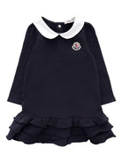 Abito per neonata Moncler Enfant blu con colletto alla Peter Pan K29518I0000189A23 778 MONCLER ENFANT 