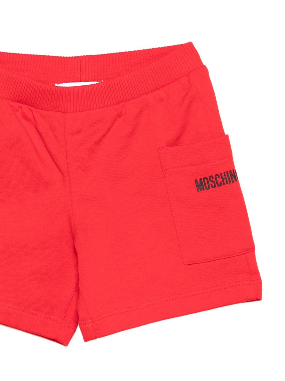 Set t-shirt e shorts per neonati Moschino Kids rosso con orsetto sul davanti MUG01ULCA19 50109 MOSCHINO KIDS 