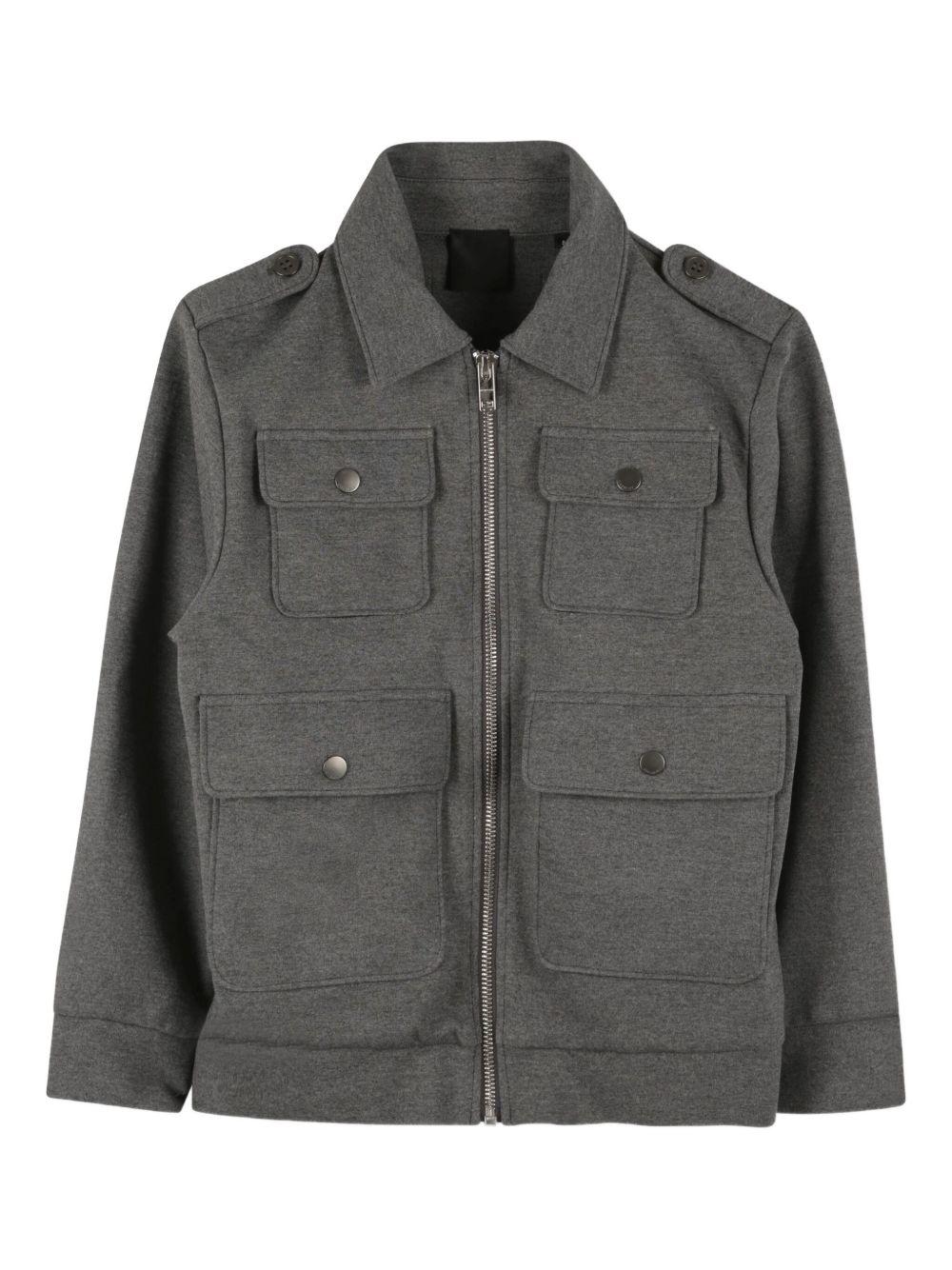 Giubbino per bambino Givenchy Kids grigio con quattro tasche frontali con patta H30950 A83 GIVENCHY KIDS 