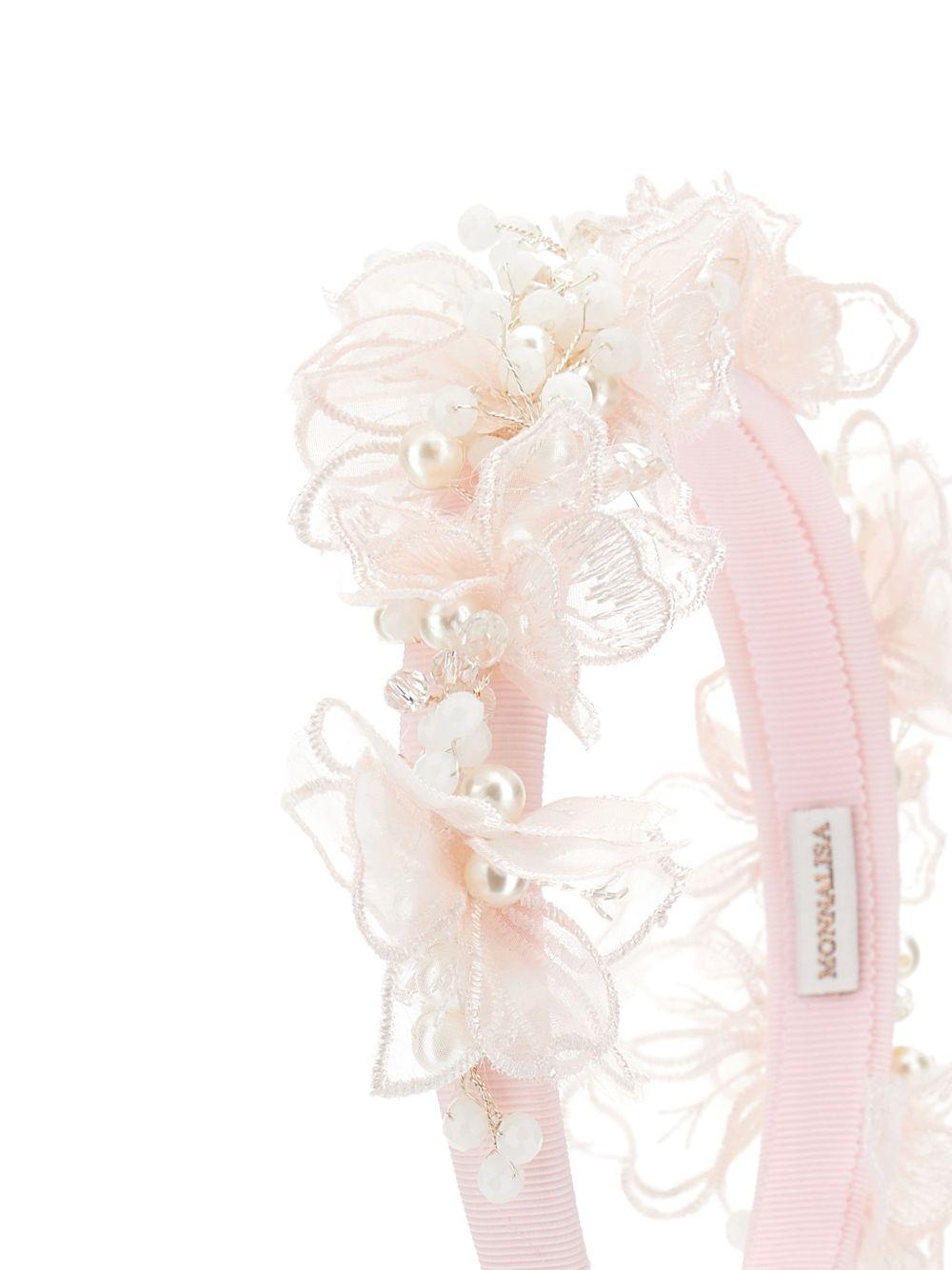 Cerchietto per capelli per bambina Monnalisa rosa con dettaglio floreale 77G001 7772 0092 MONNALISA 