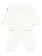 Tuta per neonato Moncler Enfant bianco con logo ricamato K29518M0000289A23 034 MONCLER ENFANT 
