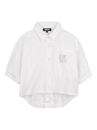 Camicia per bambina Dkny Kids bianca con logo D62567 10P DKNY KIDS 