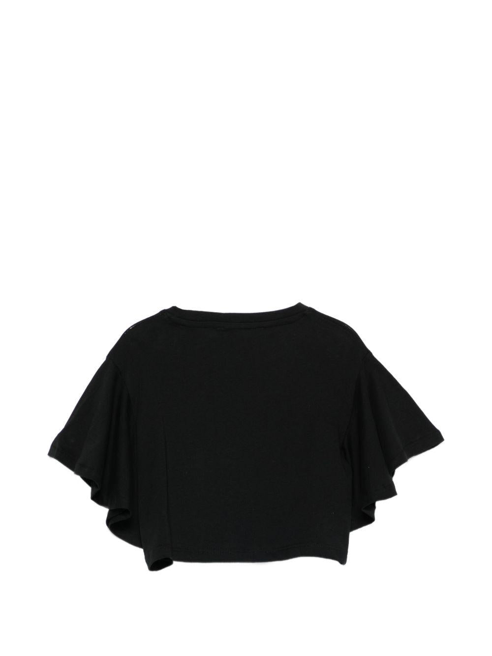 T-shirt per bambina John Richmond Junior nero con ruches RGP26008TO BLACK JOHN RICHMOND KIDS 