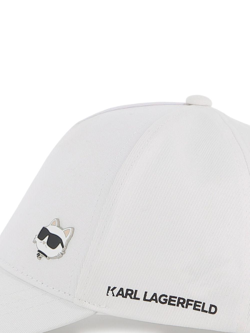 Berretto per bambini Karl Lagerfeld Kids bianco con dettaglio gatto Z31196 10P KARL LAGERFELD KIDS 