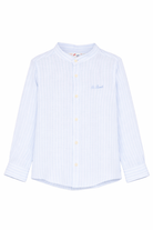 Camicia per bambino MC2 Saint Barth Kids azzurra con design a righe PAT0001 00858L MC2 ST. BARTH KIDS 