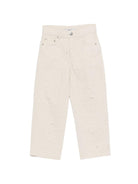 Jeans per bambino MSGM Kids beige con design a cinque tasche S6MSJBDP149 013 MSGM KIDS 