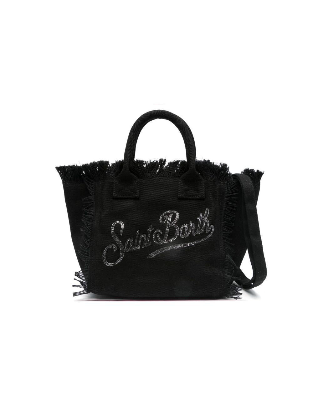 Borsa Colette MC2 Saint Barth nera con logo impreziosito da strass COL0001 02563L MC2 ST. BARTH KIDS 