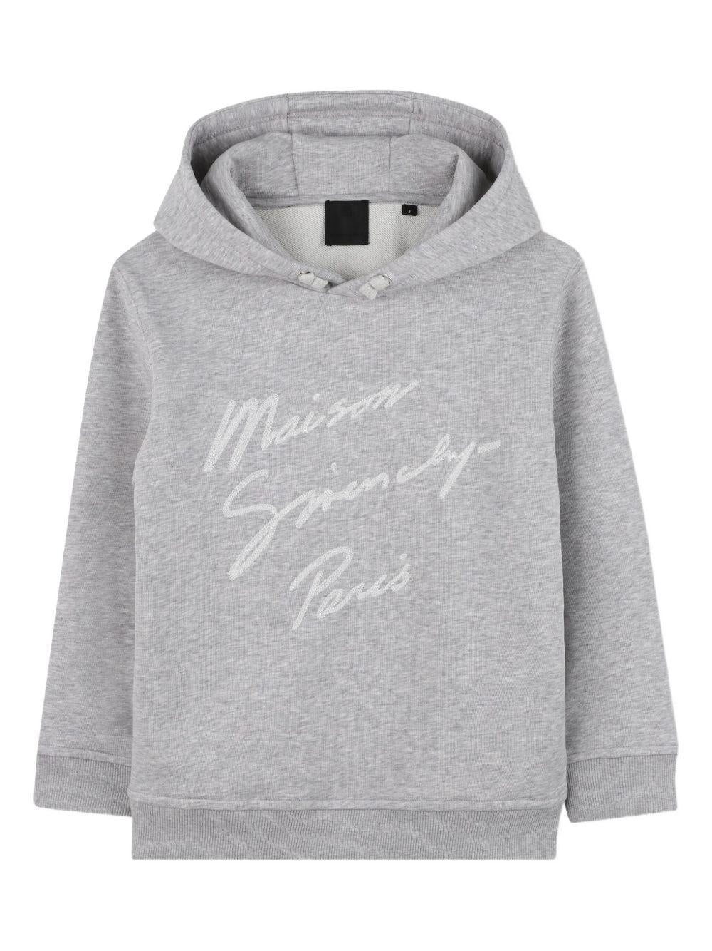 Felpa per bambino Givenchy Kids grigio con cappuccio e logo H30942 A01 GIVENCHY KIDS 
