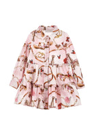Abito per bambina Monnalisa Kids rosa con stampa grafica all-over 11H912 8622 094F MONNALISA KIDS 