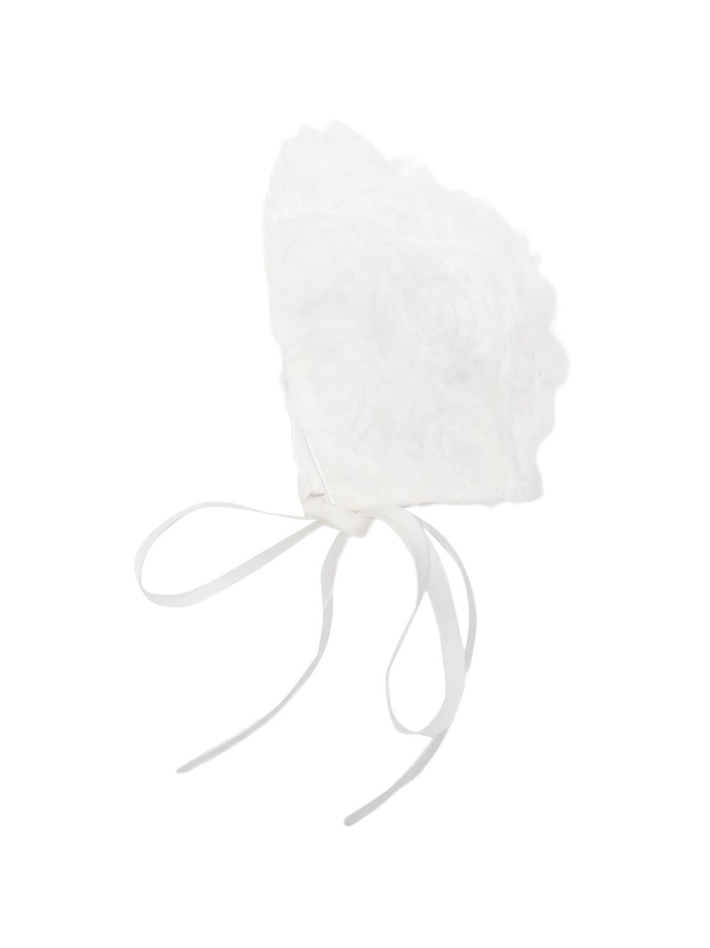 Cappello per neonati La Stupenderia bianco con dettagli floreali 2CBCP54 X04 LA STUPENDERIA 