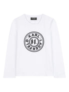 T-shirt a maniche lunghe per bambini Karl Lagerfeld Kids bianca con scollo rotondo Z30940 10P KARL LAGERFELD KIDS 