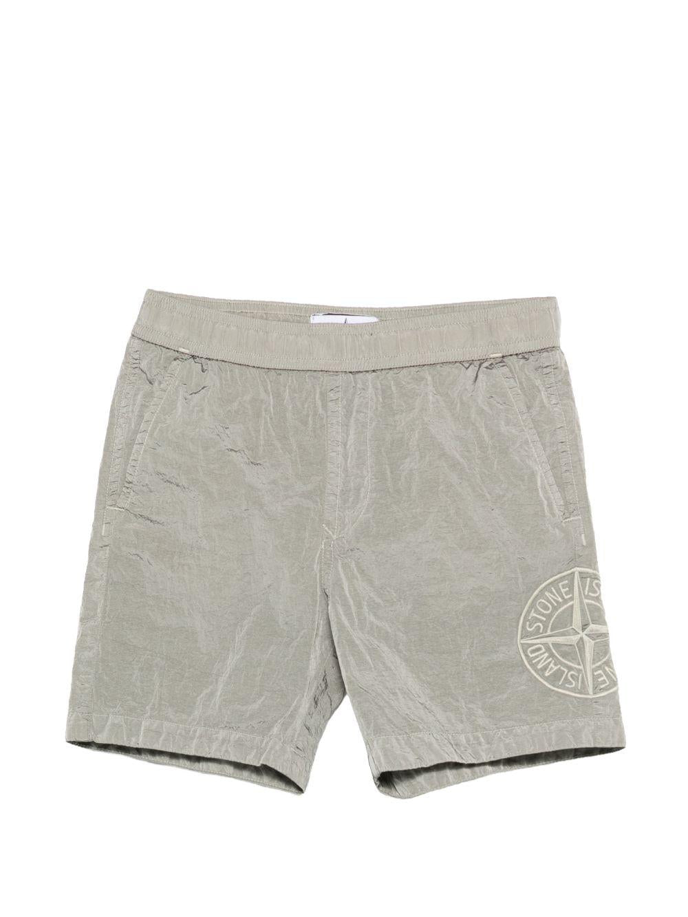 Costume da bagno per bambino Stone Island Junior grigio con toppa con logo L1S16B100001S0043 V0061 STONE ISLAND JUNIOR 
