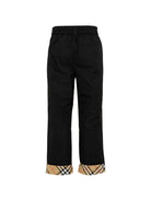 Pantaloni per bambino Burberry Kids nero con risvolto con motivo Check 8131851 A1189 BURBERRY KIDS 