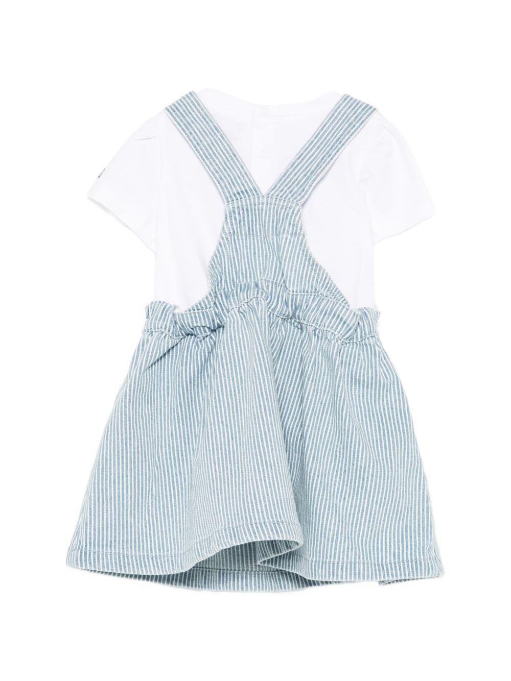 Set t-shirt e salopette per neonata Moschino Kids multicolor con Teddy sul davanti MDG01MLXE63 86816 MOSCHINO KIDS 