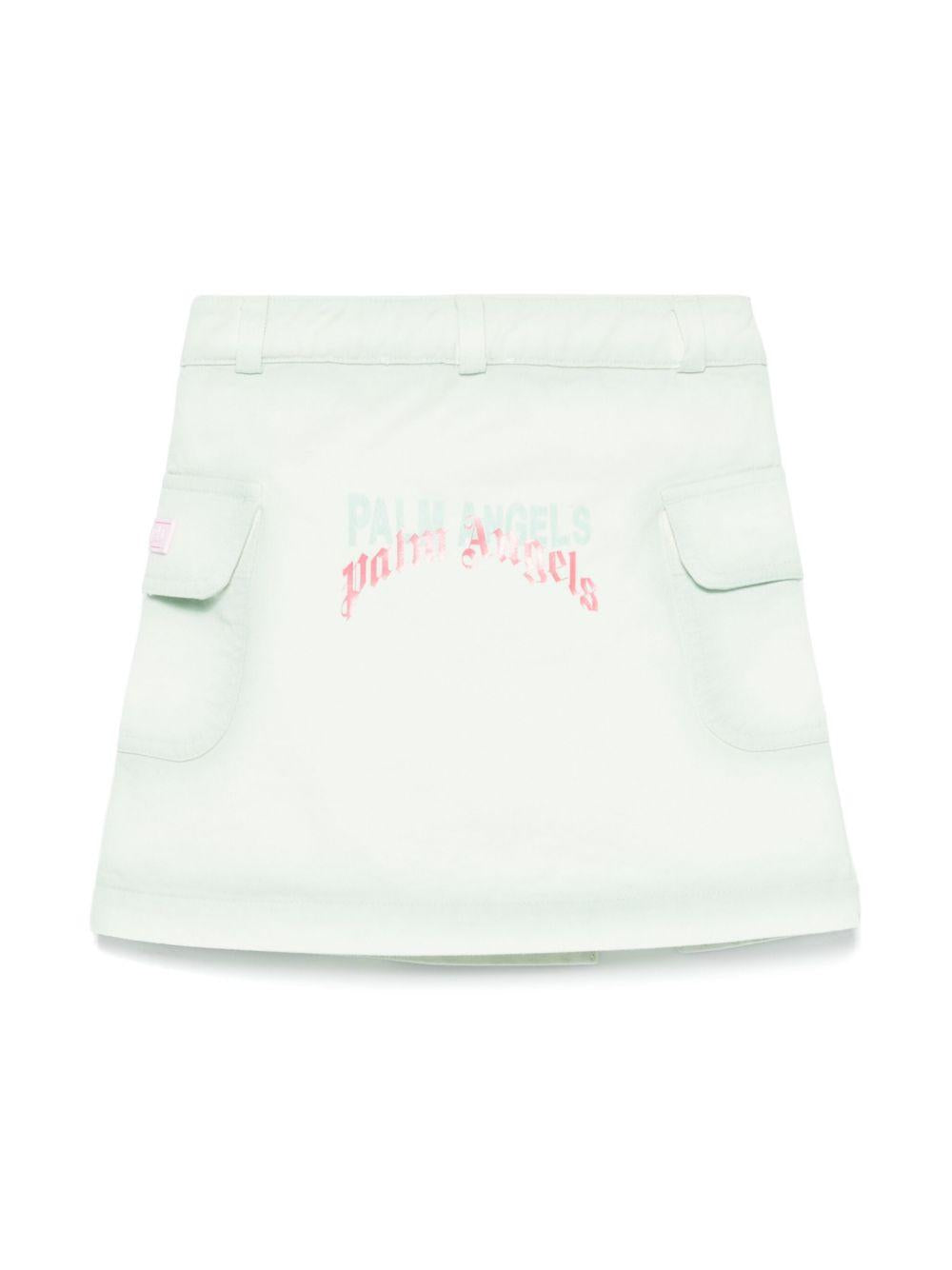 Minigonna denim per bambina Palm Angels Kids verde con passanti PGCU005S25FAB001 513B PALM ANGELS KIDS 