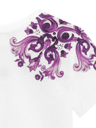 T-shirt per bambina Dolce & Gabbana Kids bianco con stampa maioliche L5JTNK II7H3 I23TN DOLCE & GABBANA KIDS 