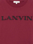 T-shirt per bambino Lanvin Kids bordeaux con logo sul davanti N30426 955 LANVIN KIDS 